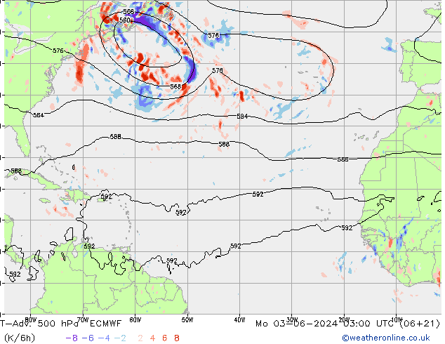 T-Adv. 500 hPa ECMWF Seg 03.06.2024 03 UTC