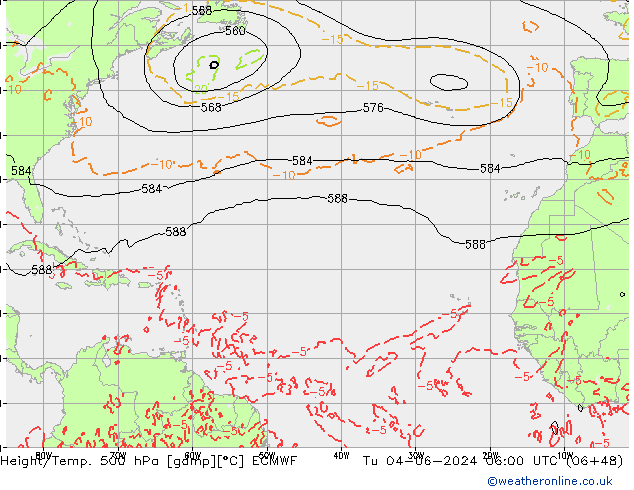 Z500/Regen(+SLP)/Z850 ECMWF di 04.06.2024 06 UTC