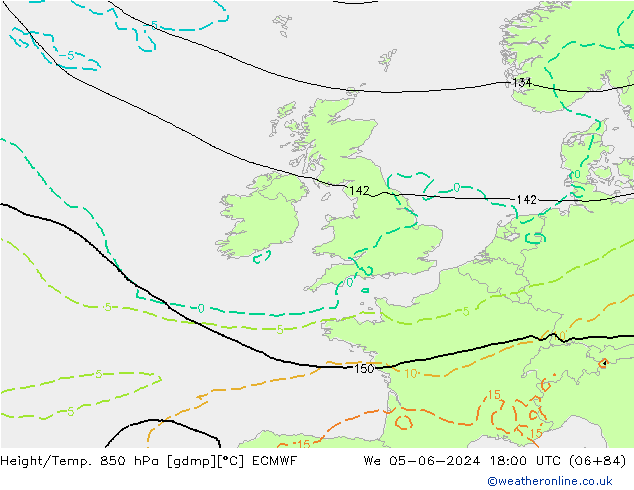 Z500/Rain (+SLP)/Z850 ECMWF mer 05.06.2024 18 UTC