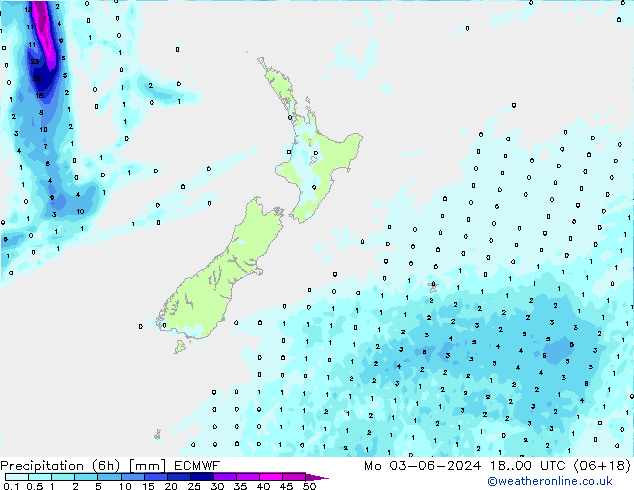 Z500/Rain (+SLP)/Z850 ECMWF Mo 03.06.2024 00 UTC