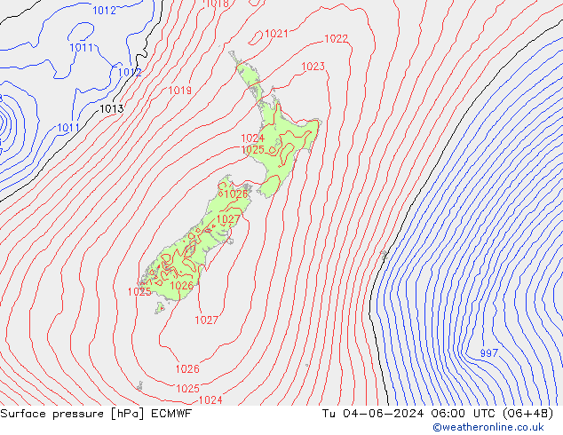 pression de l'air ECMWF mar 04.06.2024 06 UTC