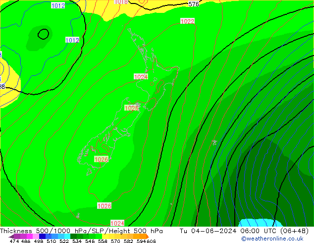 Thck 500-1000hPa ECMWF mar 04.06.2024 06 UTC