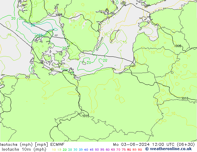 Isotachs (mph) ECMWF Mo 03.06.2024 12 UTC