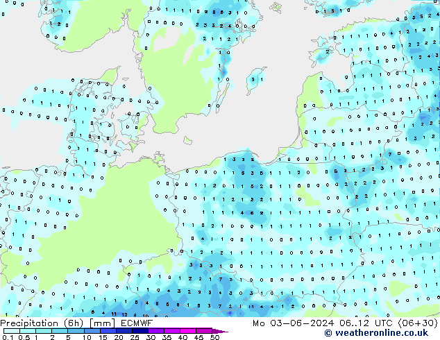 Z500/Rain (+SLP)/Z850 ECMWF  03.06.2024 12 UTC