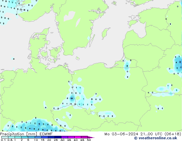 precipitação ECMWF Seg 03.06.2024 00 UTC