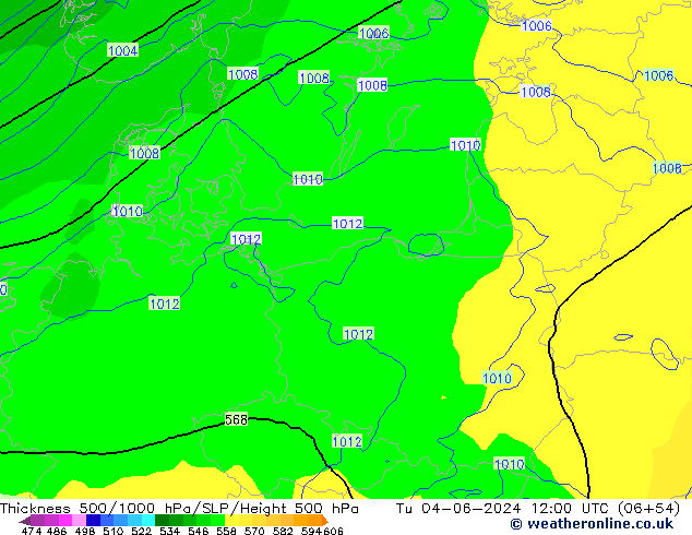 Thck 500-1000hPa ECMWF Ter 04.06.2024 12 UTC