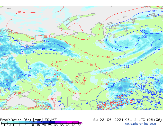 Z500/Rain (+SLP)/Z850 ECMWF  02.06.2024 12 UTC