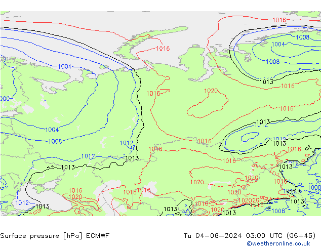 Presión superficial ECMWF mar 04.06.2024 03 UTC