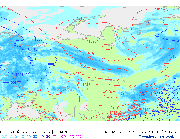 Nied. akkumuliert ECMWF Mo 03.06.2024 12 UTC