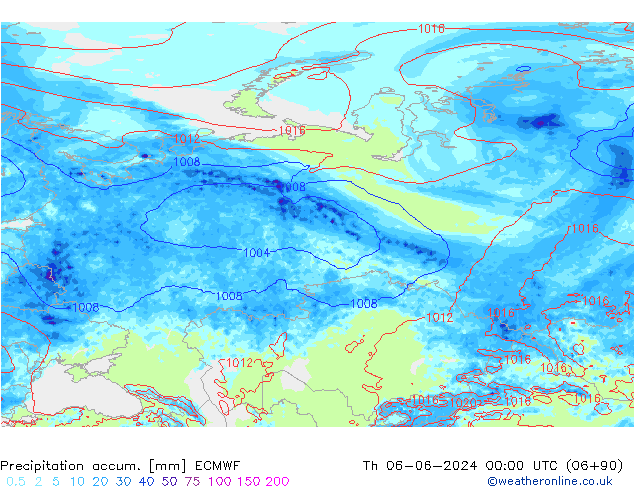 Precipitation accum. ECMWF Th 06.06.2024 00 UTC