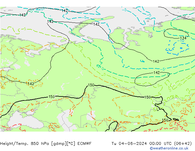 Z500/Rain (+SLP)/Z850 ECMWF Tu 04.06.2024 00 UTC