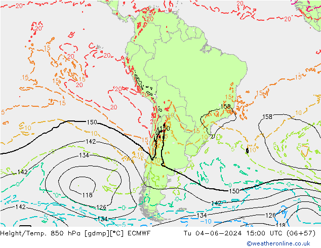 Height/Temp. 850 hPa ECMWF wto. 04.06.2024 15 UTC