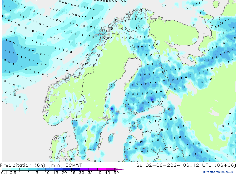 Z500/Rain (+SLP)/Z850 ECMWF Su 02.06.2024 12 UTC