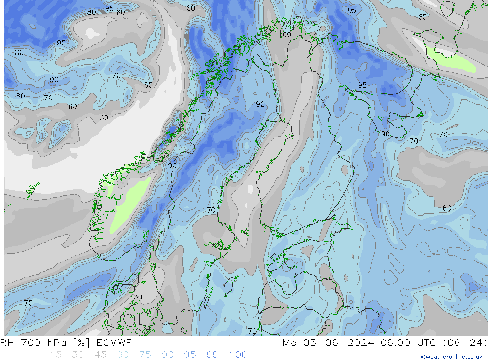 RH 700 hPa ECMWF Mo 03.06.2024 06 UTC