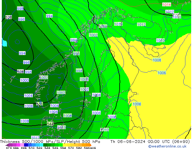 Thck 500-1000hPa ECMWF Th 06.06.2024 00 UTC