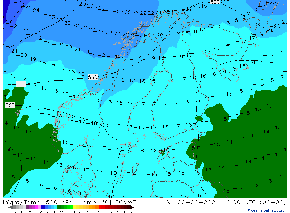 Z500/Rain (+SLP)/Z850 ECMWF Su 02.06.2024 12 UTC