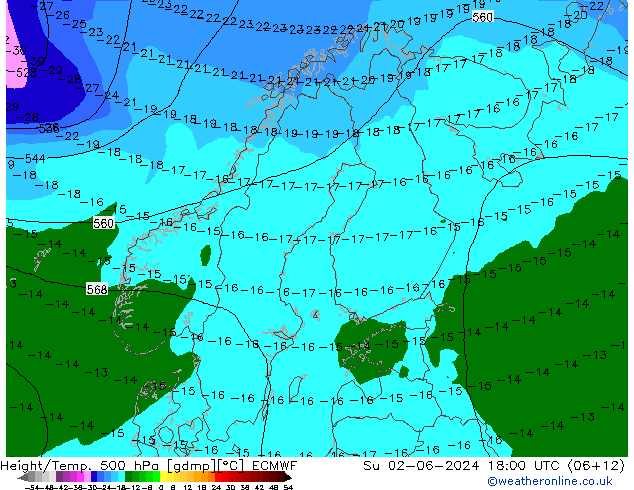 Z500/Rain (+SLP)/Z850 ECMWF Su 02.06.2024 18 UTC