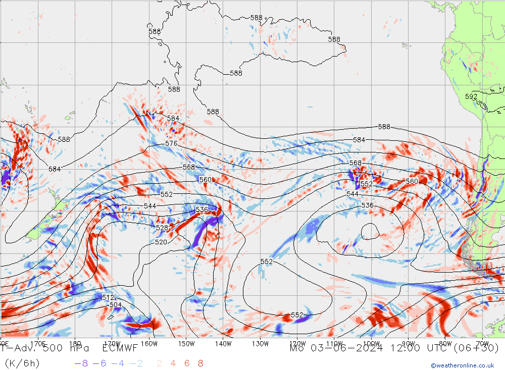 T-Adv. 500 hPa ECMWF Mo 03.06.2024 12 UTC