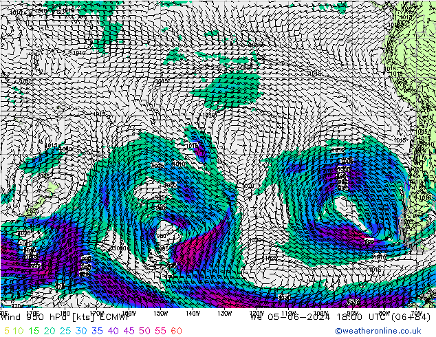 Wind 950 hPa ECMWF wo 05.06.2024 18 UTC