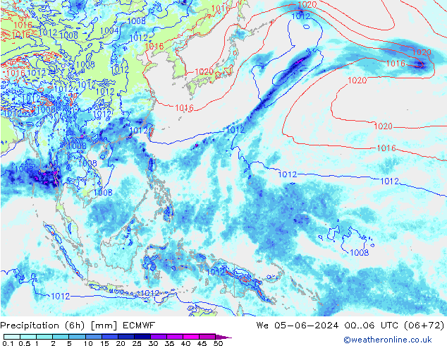 Z500/Yağmur (+YB)/Z850 ECMWF Çar 05.06.2024 06 UTC