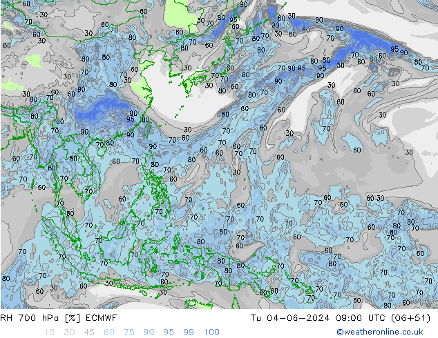 RV 700 hPa ECMWF di 04.06.2024 09 UTC