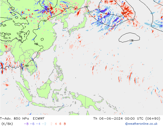 T-Adv. 850 hPa ECMWF  06.06.2024 00 UTC