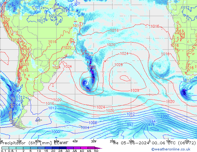 Z500/Regen(+SLP)/Z850 ECMWF wo 05.06.2024 06 UTC