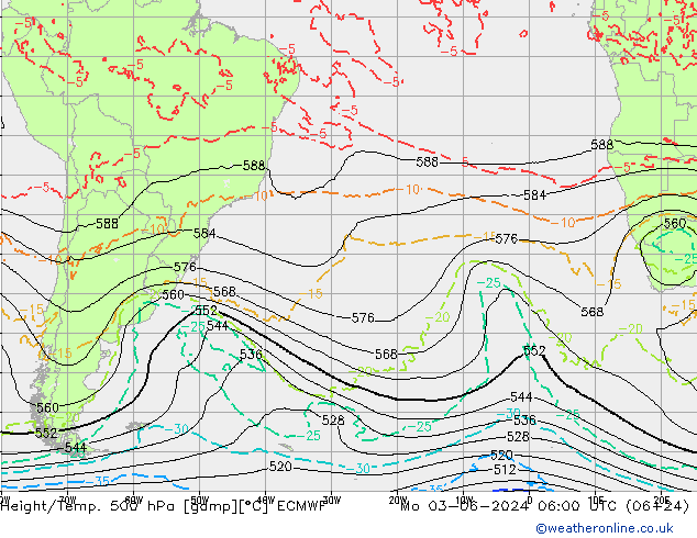 Z500/Rain (+SLP)/Z850 ECMWF  03.06.2024 06 UTC