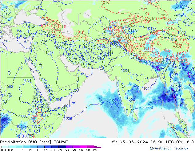 Z500/Rain (+SLP)/Z850 ECMWF Qua 05.06.2024 00 UTC