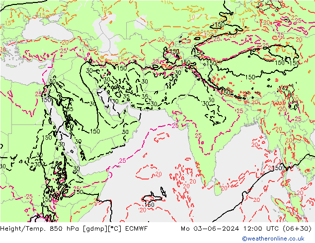 Z500/Regen(+SLP)/Z850 ECMWF ma 03.06.2024 12 UTC