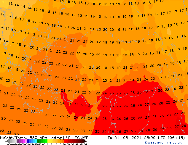 Z500/Rain (+SLP)/Z850 ECMWF Tu 04.06.2024 06 UTC