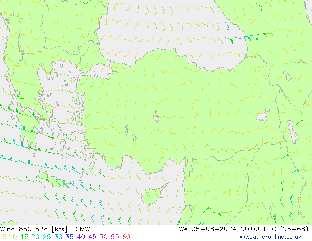 wiatr 850 hPa ECMWF śro. 05.06.2024 00 UTC