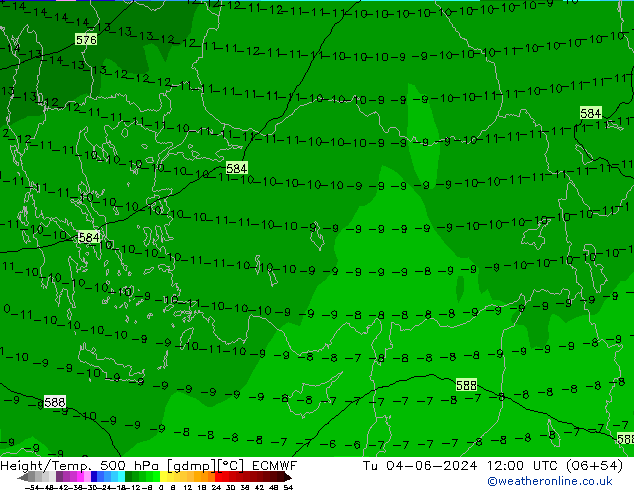 Z500/Regen(+SLP)/Z850 ECMWF di 04.06.2024 12 UTC