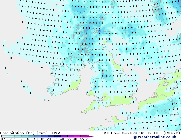 Z500/Yağmur (+YB)/Z850 ECMWF Çar 05.06.2024 12 UTC