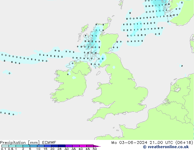 precipitação ECMWF Seg 03.06.2024 00 UTC