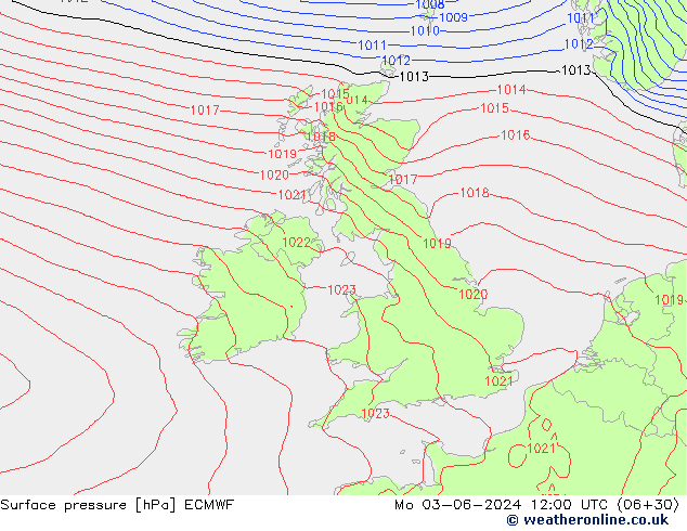 приземное давление ECMWF пн 03.06.2024 12 UTC