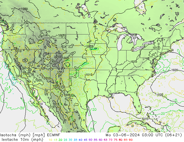 Isotachs (mph) ECMWF Mo 03.06.2024 03 UTC