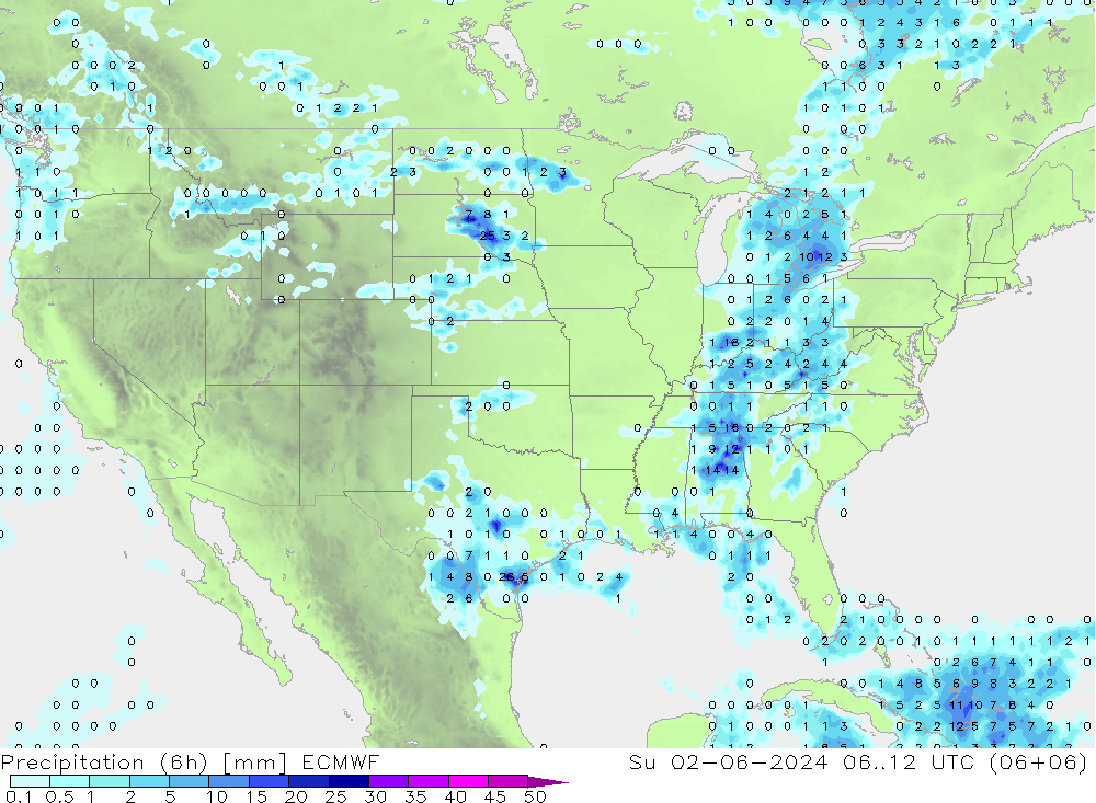 Z500/Rain (+SLP)/Z850 ECMWF nie. 02.06.2024 12 UTC