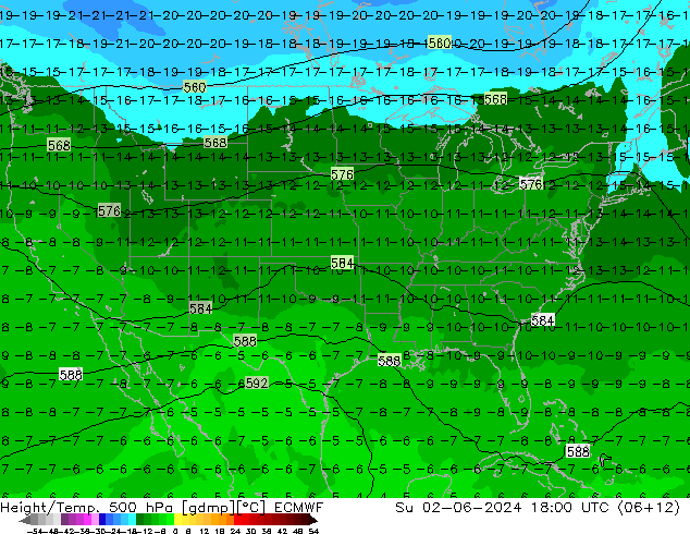 Z500/Rain (+SLP)/Z850 ECMWF  02.06.2024 18 UTC