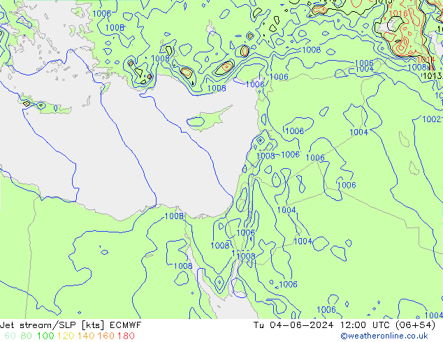 Straalstroom/SLP ECMWF di 04.06.2024 12 UTC