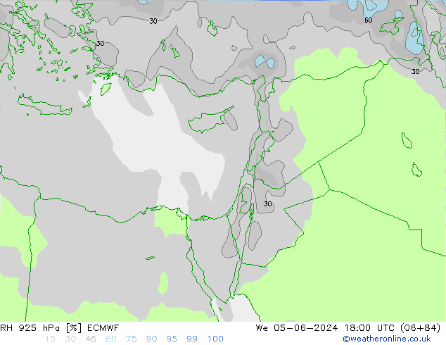 RH 925 hPa ECMWF śro. 05.06.2024 18 UTC