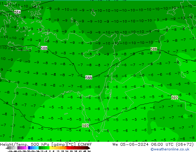 Z500/Rain (+SLP)/Z850 ECMWF St 05.06.2024 06 UTC