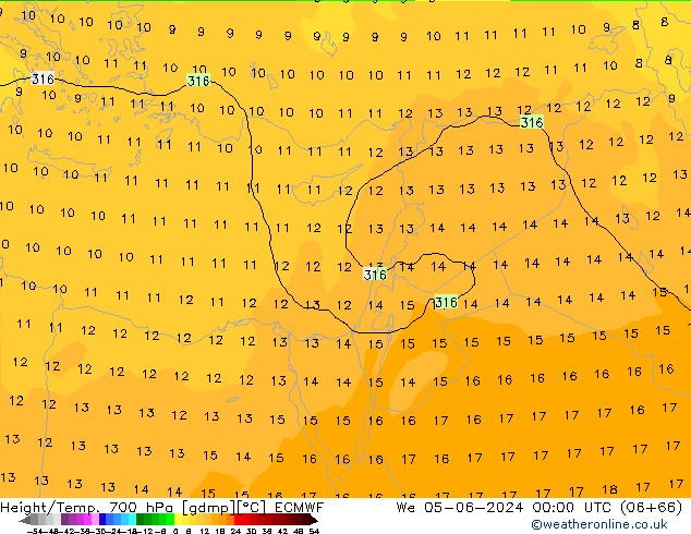 Height/Temp. 700 hPa ECMWF  05.06.2024 00 UTC