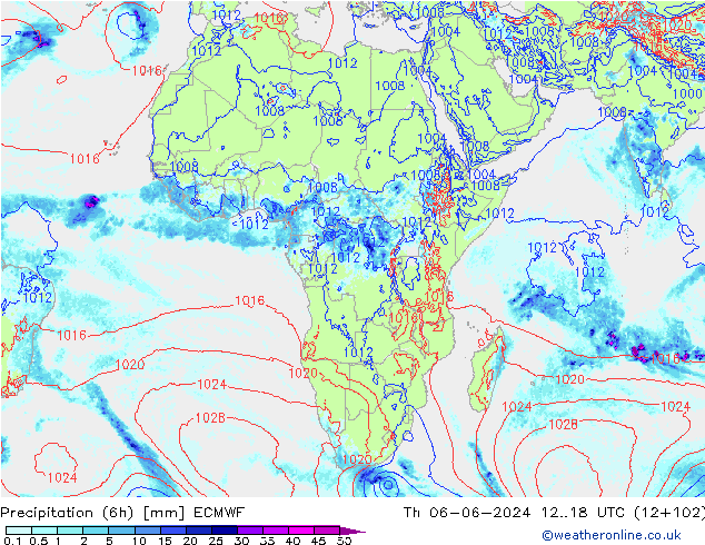 Z500/Rain (+SLP)/Z850 ECMWF Th 06.06.2024 18 UTC