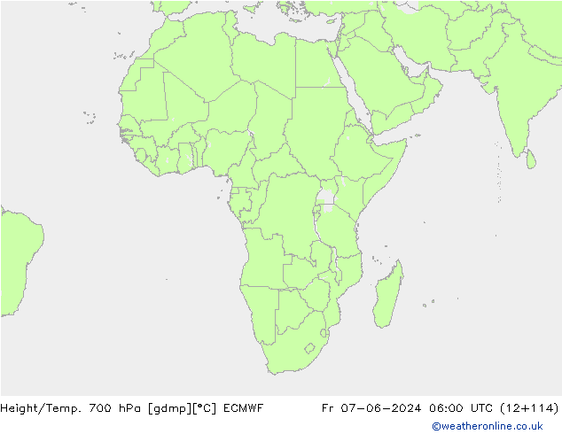 Height/Temp. 700 hPa ECMWF Fr 07.06.2024 06 UTC