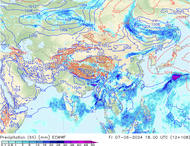 Z500/Regen(+SLP)/Z850 ECMWF vr 07.06.2024 00 UTC