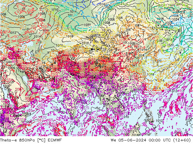 Theta-e 850hPa ECMWF  05.06.2024 00 UTC