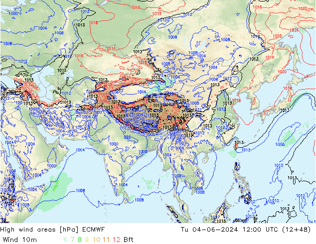 High wind areas ECMWF Ter 04.06.2024 12 UTC