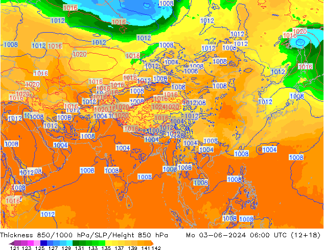 Thck 850-1000 hPa ECMWF Mo 03.06.2024 06 UTC