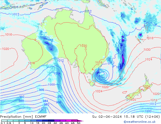 Yağış ECMWF Paz 02.06.2024 18 UTC